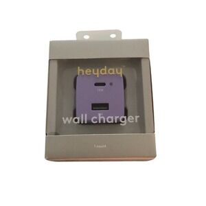 Heyday Purple‎ Dual USB Wall Charger 15W USB C 5W USB A Fast Charging